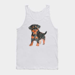 Cute Kids Drawing Style Rotweiler Dog for Rottweiler Lovers Gift Tank Top